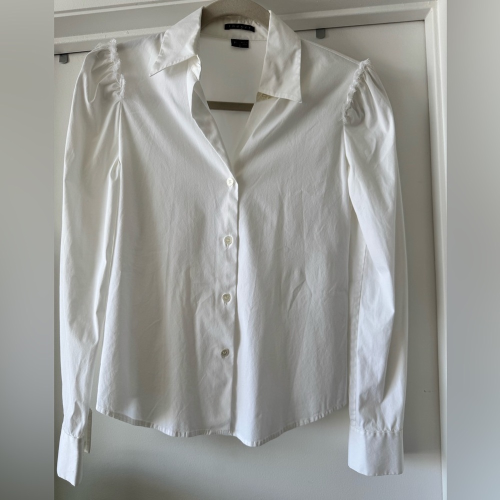 Theory White  Button-Up Shirt